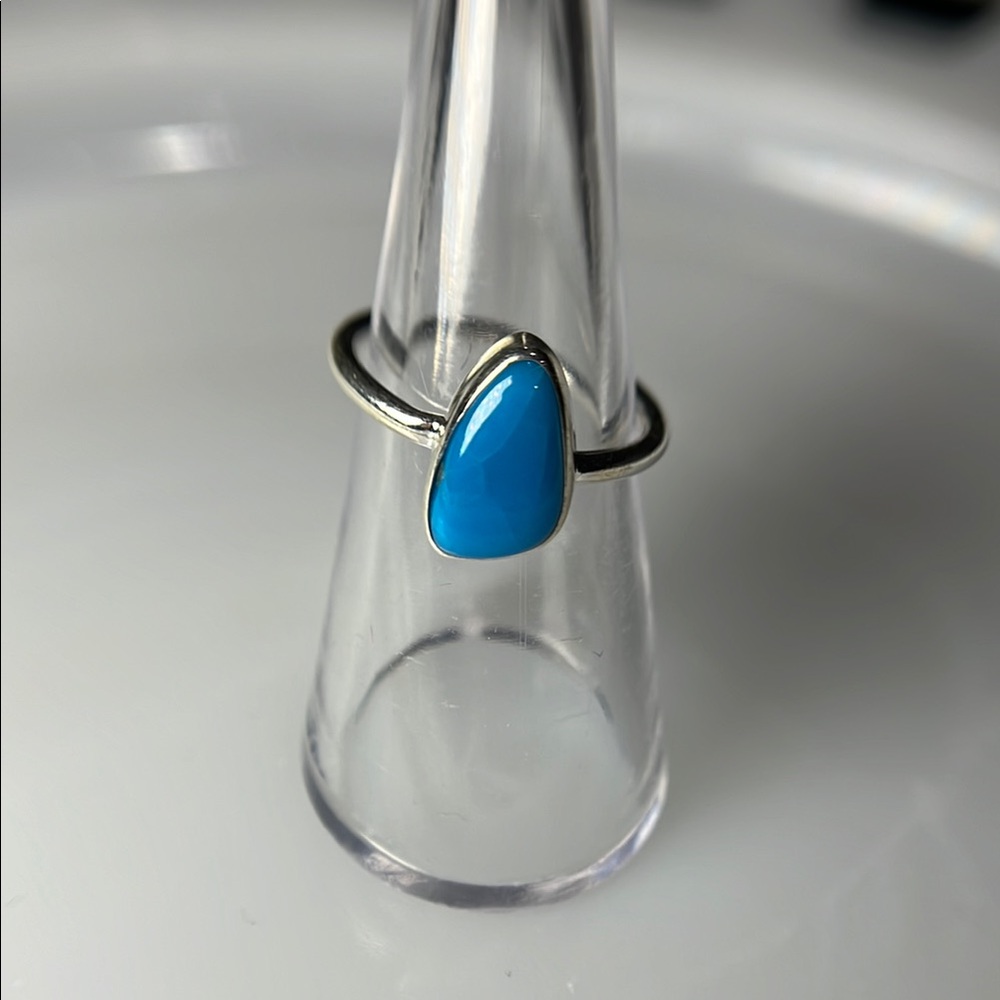 Sleeping beauty turquoise gemstone sterling silver ring